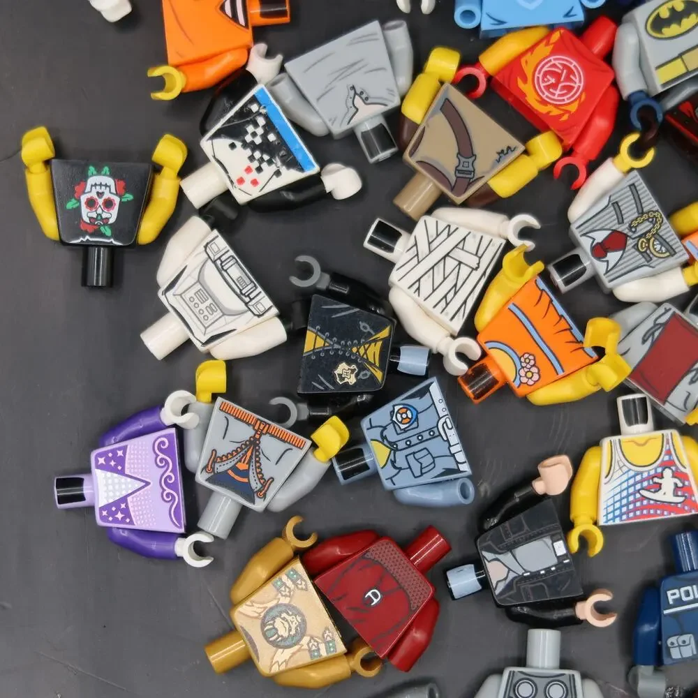 Lego Minifigure Torsos Assorted Lot Of 50 Minifigs Incomplete For Parts / Repair